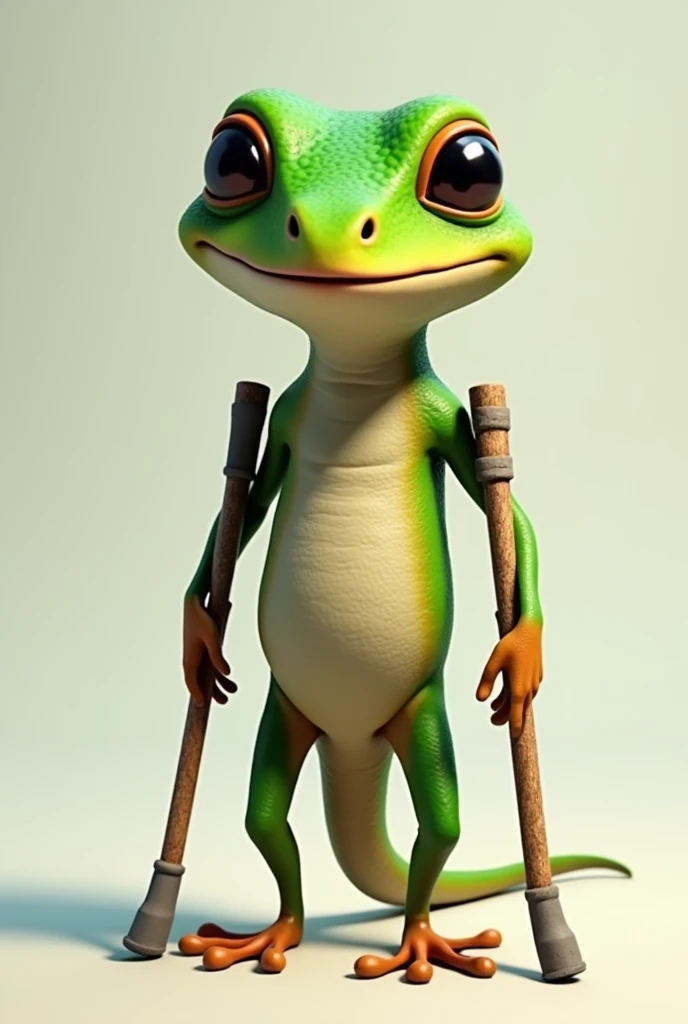 Lizard on crutches 