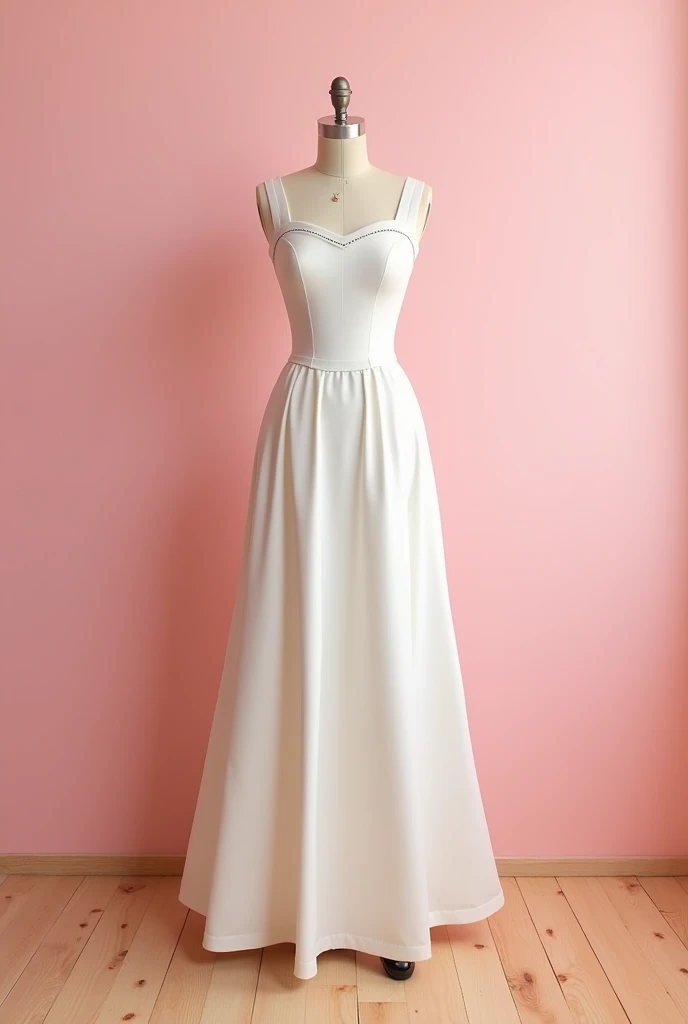  i want it like simple drss i dont want the gir i wznt a maniquin which wear simple pink dress and in princess cutting top and sleeveless should look like stiched dress in pink  background like wall and in the tiles is like wooden sheey i want the back ground like previous designs