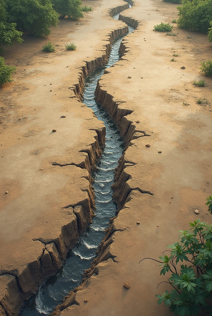 Drawing on the ground that has drainage and does not have drainage
