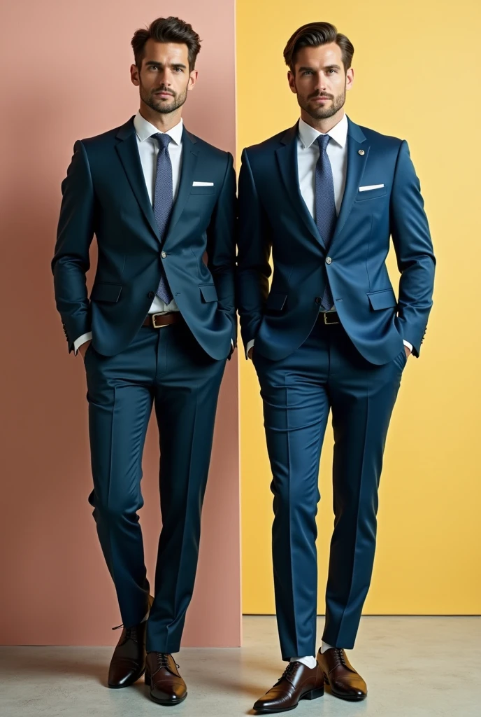 Show me a photo of men wear best colour combination of formal