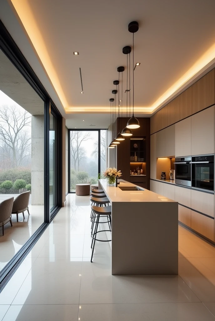 Create an open-plan kitchen with two openings