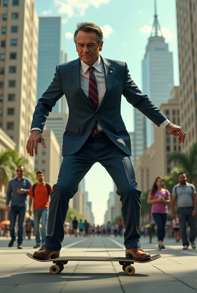 Bolsonaro skateboarding
