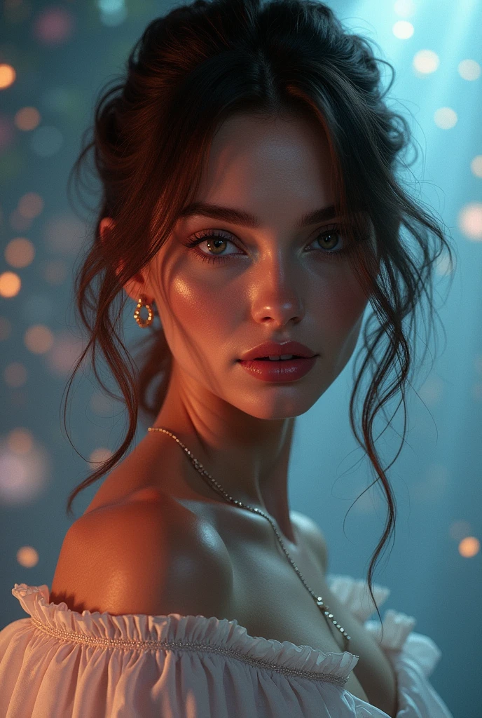 beautiful woman, a beautiful woman, a supermodel, a clever mix of Gigi Hadid Kendall Jenner Bella Hadid Kaia Gerber Adut Akech, un portrait par seb McKinnon, redit, Digital Art, goddess, beautiful woman, gorgeous woman, instagram model, gorgeous woman, charming look in front of camera, dancing in a club