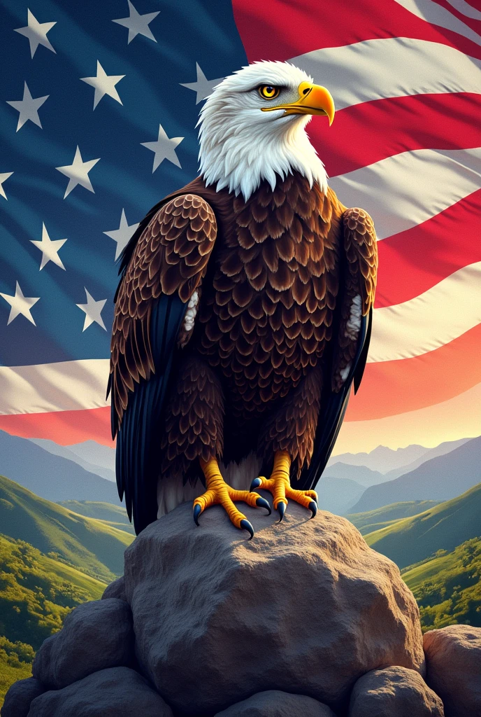 Make an image to put on a shirt representing the United States