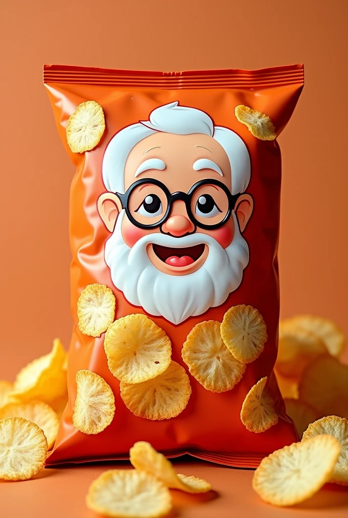 A packet of chips with brand name uncle ji