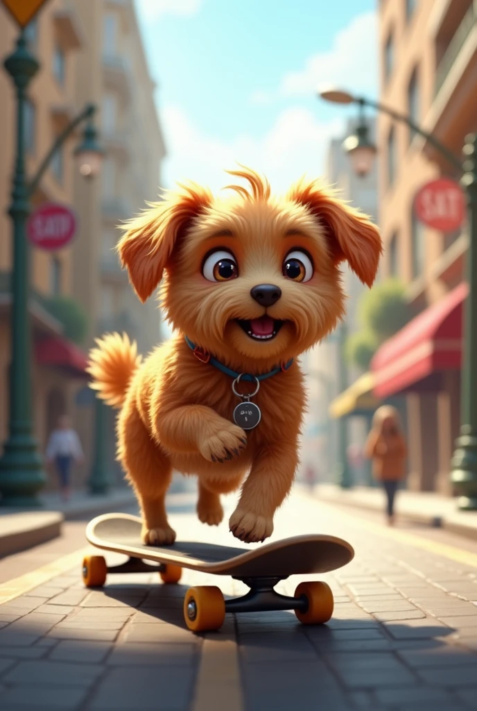 dog on skateboard
