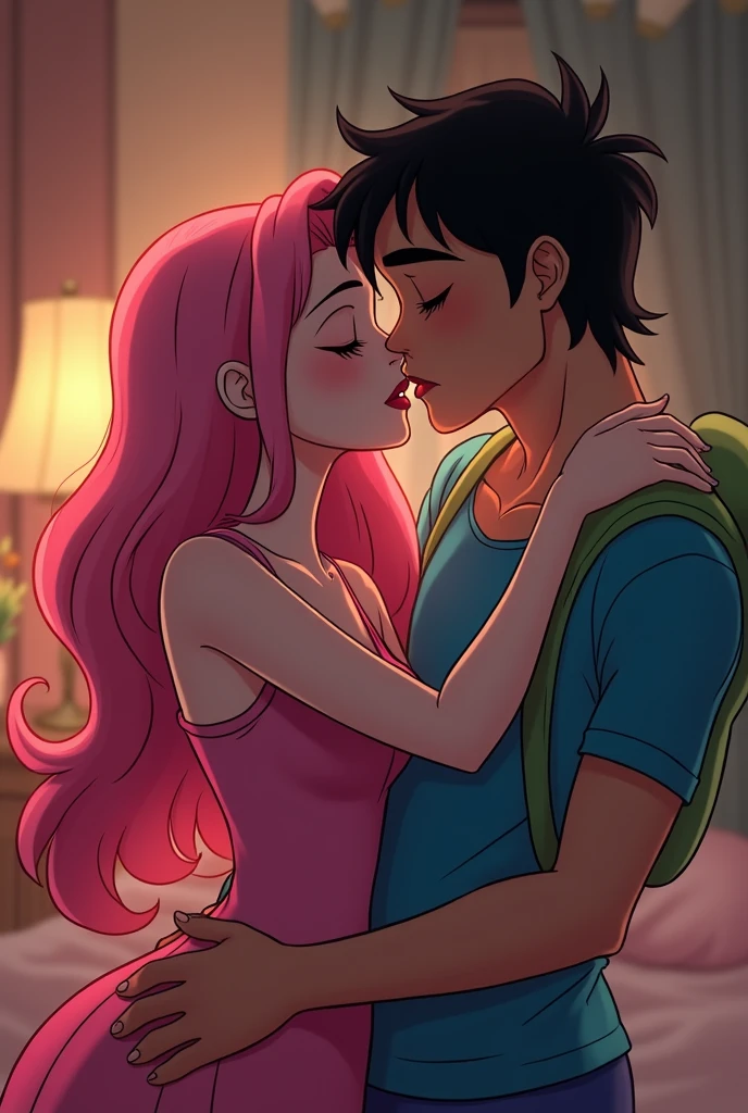 Princess Bubblegum and Jake French Kissing 
