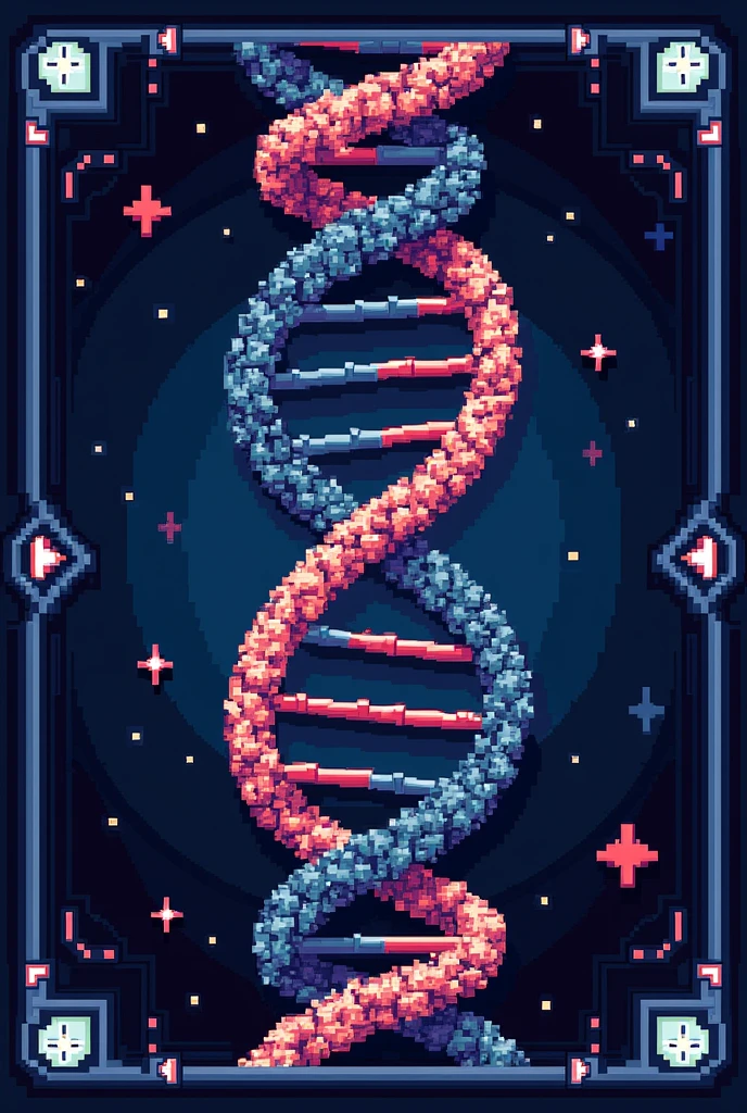 Create pixelated card templates with DNA and RNA themes