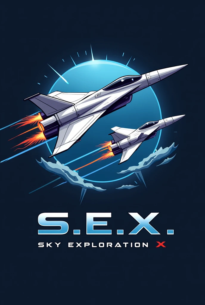 logo for S.E.X (sky exploration x) company with jets