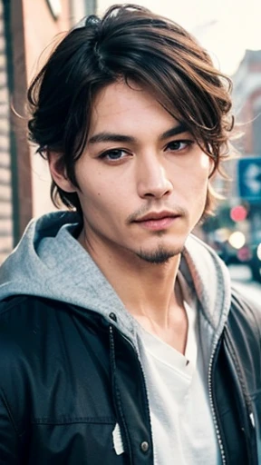 Handsome、1、university student,tall,Half Japanese、Half British,Shortcuts(Hairstyle,2 Blocks),Muscular,1,beard,Brown Hair,Gentle expression,cool,good person,basket Club,Fashionable hoodies,blue eyes,smile、double eyelid,Honor student,Looks like Johnny Depp