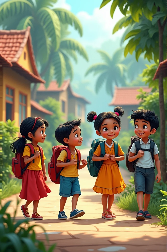 Jain:

"Do you know how we get to school every day?"

Indian Kids:

"How?"