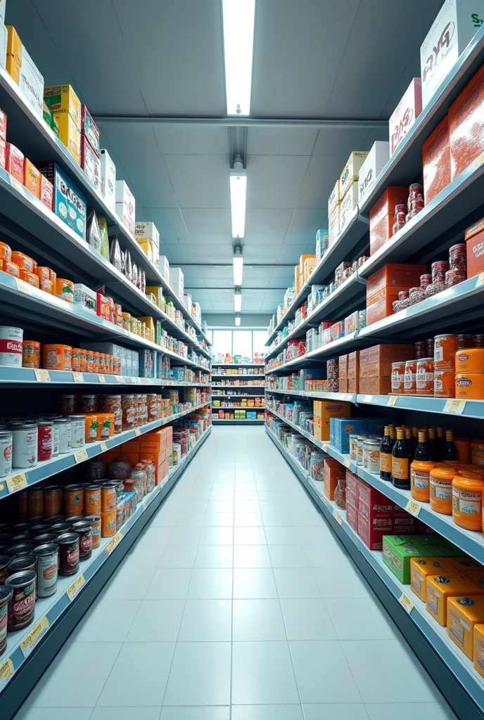 2D supermarket shelves without people