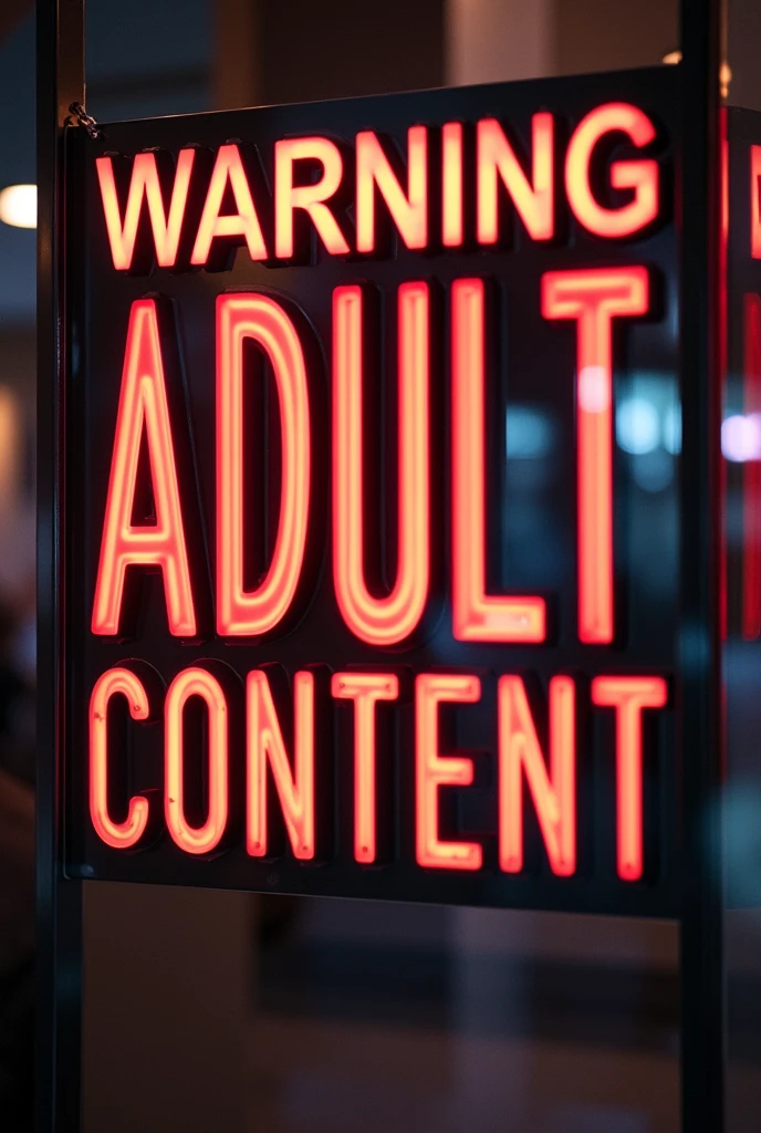 a written sign:Adult Content