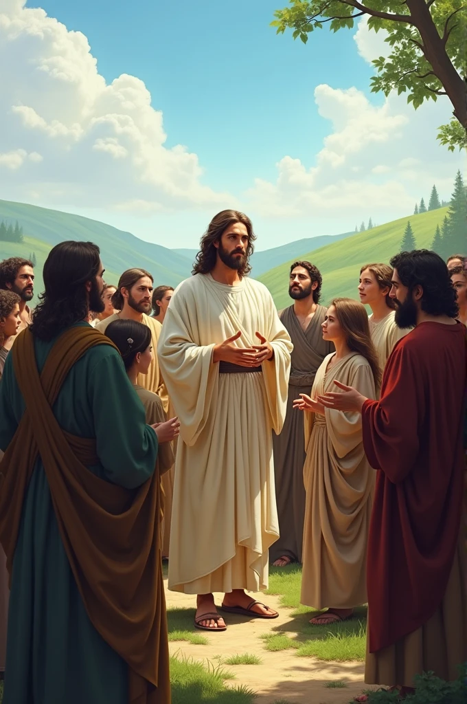 Jesus speaking to people
