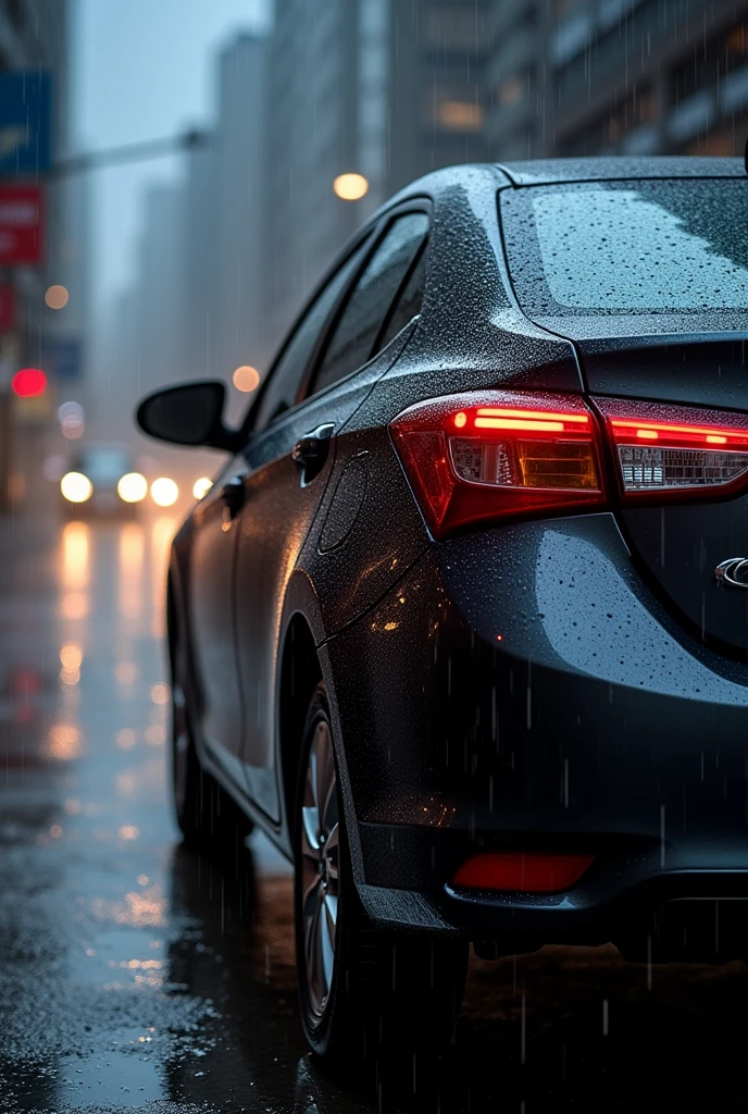toyota altis 1.6 back photo in rain