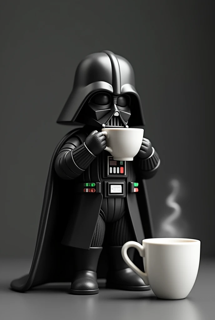 boneco darth vader drinking coffee