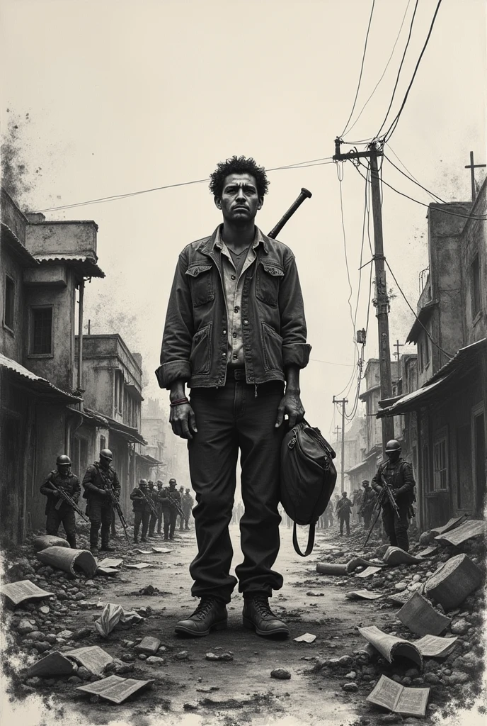 Critical drawing on the peace of Colombia
