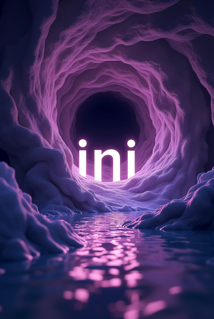 Image with ini in the center that sm and the background all purple with details looking like a black hole with the beautiful and big letter