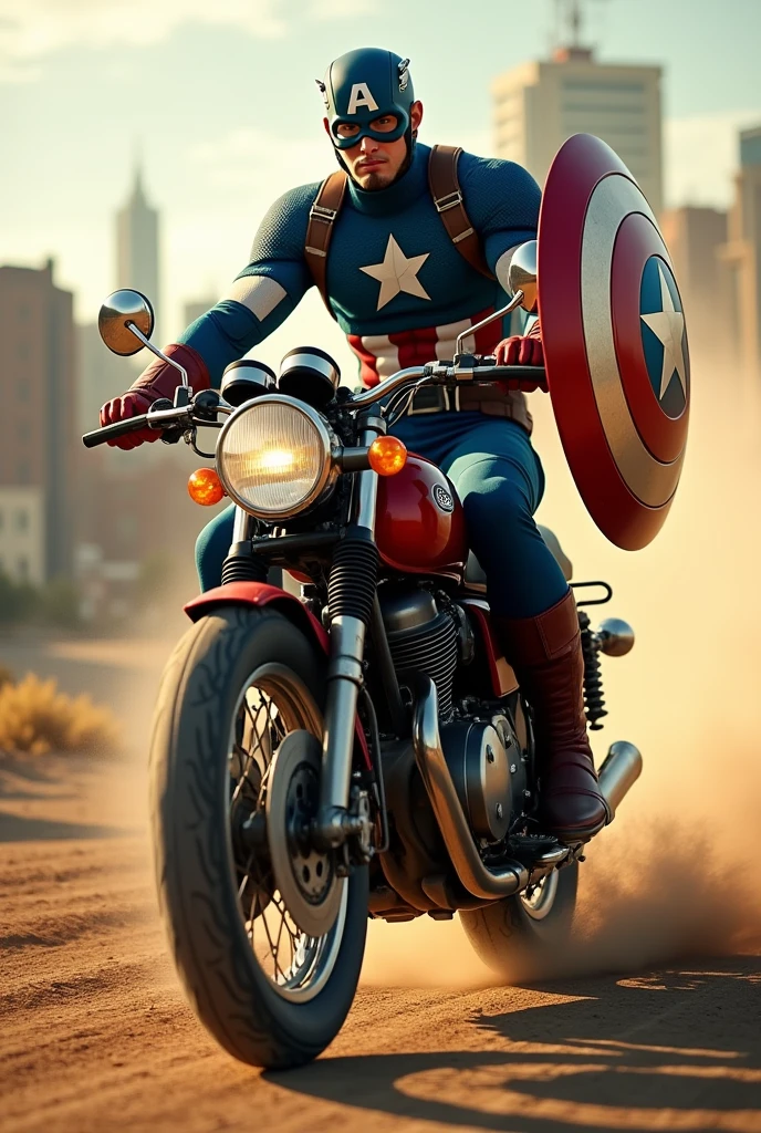 Yamaha rx100 riding by captain America
