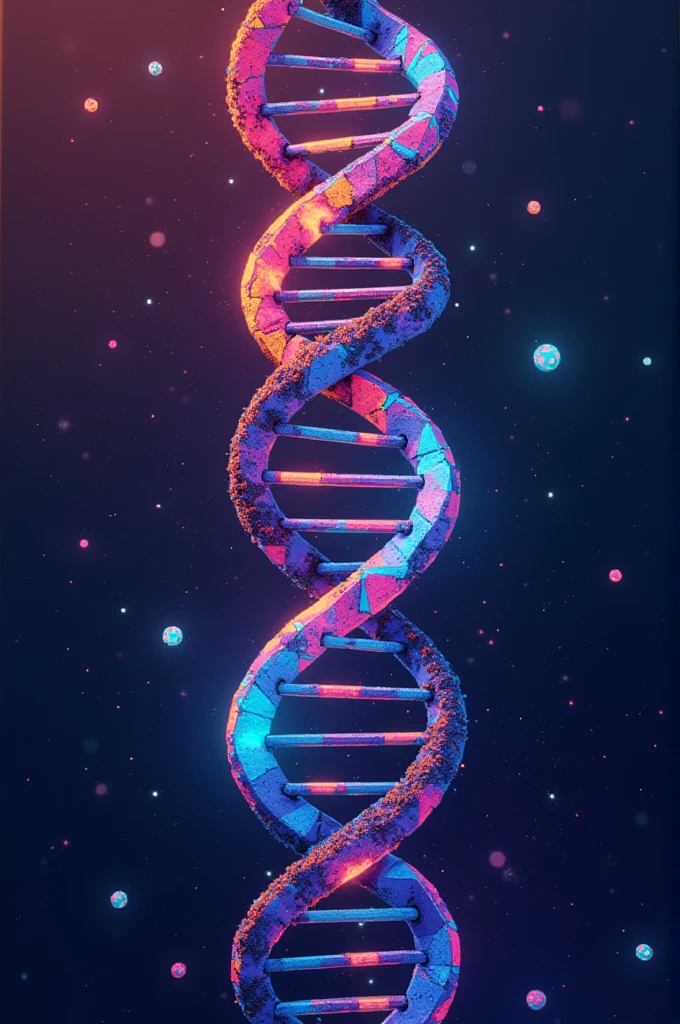 Create DNA and RNA themed pixel card templates 