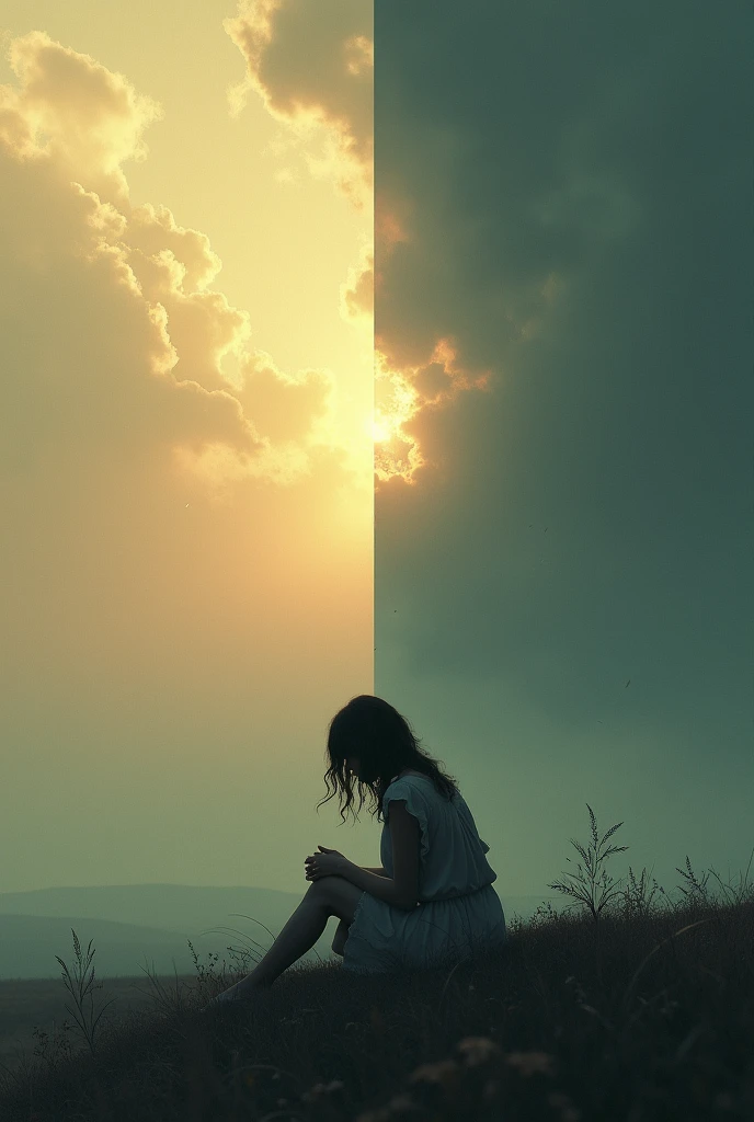 Create an image for the cover of an album about heartbreak and love called hemispheres