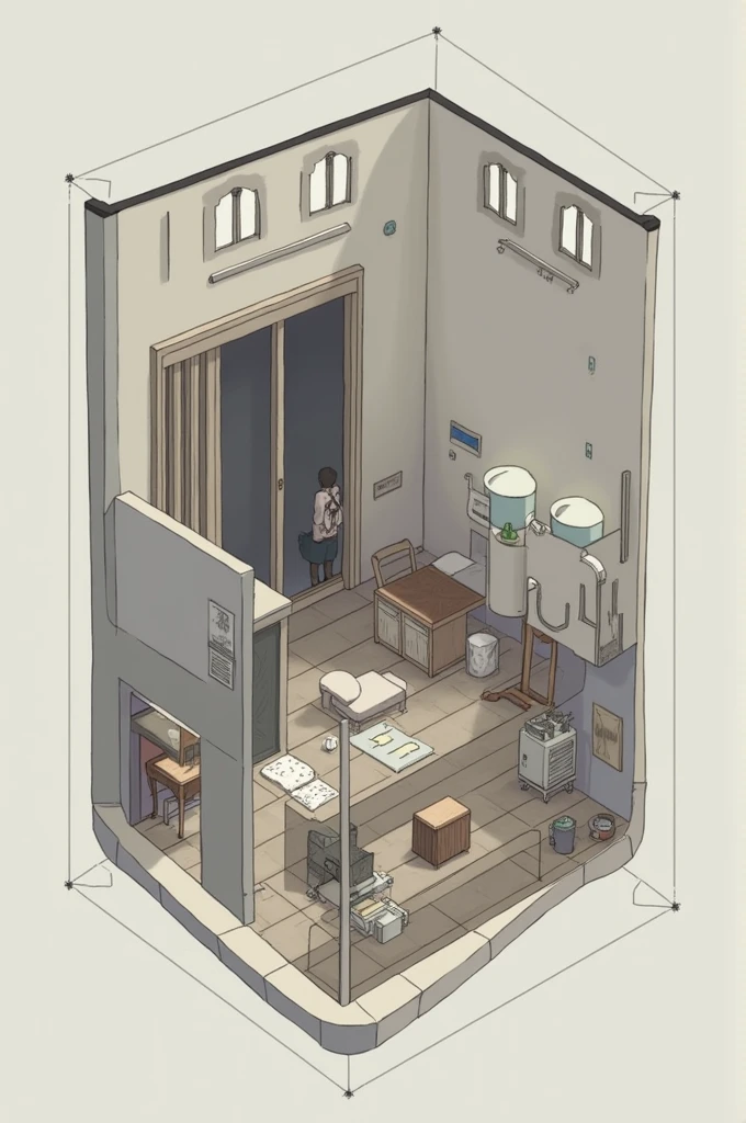 One room on floor plan