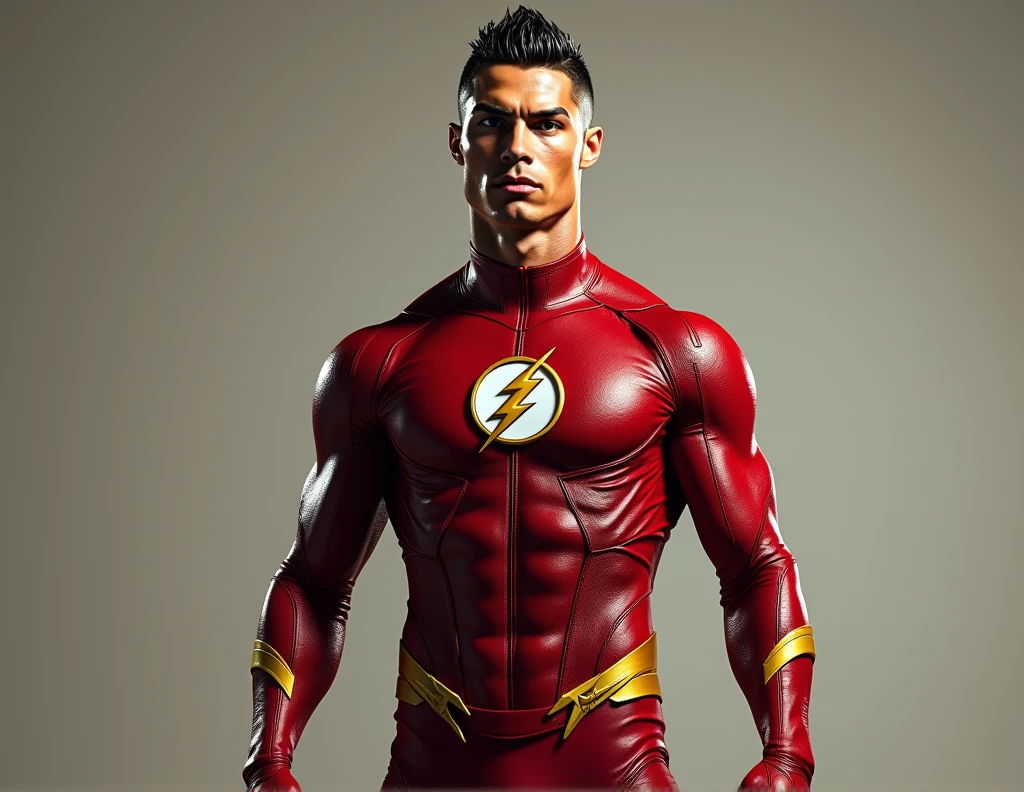 cristiano ronaldo in the flash suit best quality alone