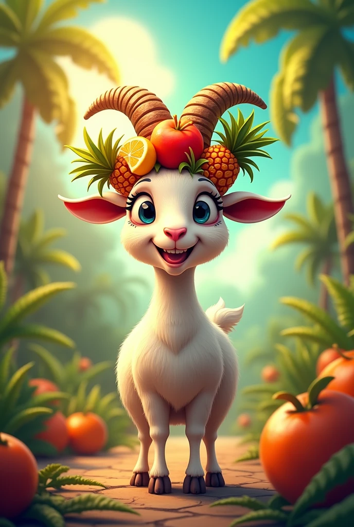 Goat logo with Carmen Miranda's hat