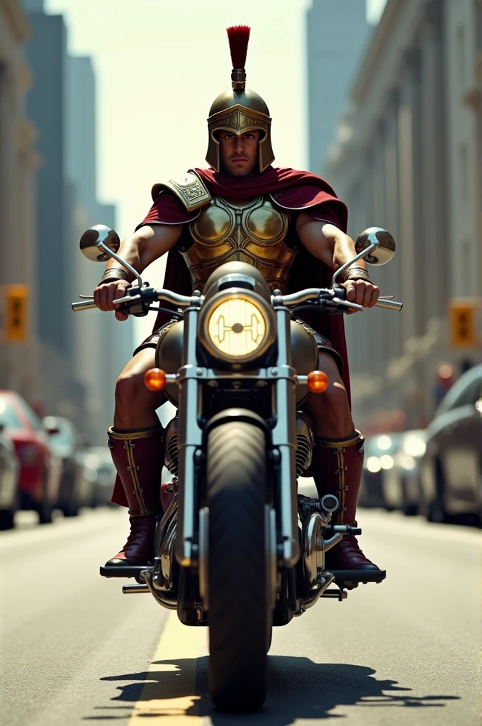 Roman Centurion on a Motorcycle