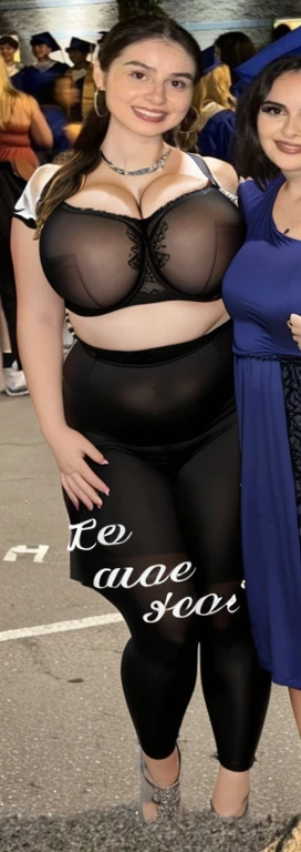 there are two women in graduation gowns posing for a picture, standing triumphant and proud, proud look, physical : tinyest midriff ever, zoomed out full body, proud smile, proud, graduation photo, very accurate photo, proud looking, round-cropped, not cropped, her belly button is exposed, full body picture, cardboard cutout, leaked photo, Big tits, huge , no clothes, sexy, cute, wide hips, thick thighs, pear-shaped body, minimal clothes, thick, bbw, chubby stomach, thick nipples, nipple piercings, large areola, hard nipples, piercing through shirt, nipples hard through shirt, busty, major cleavage, naked, ripping through top,  spilling over sides, bra too tight, giant , dominatrix, dominatrix clothes, revealing clothes, ass so fat you can see it from the front, giant , huge ass, wide girl, naked
