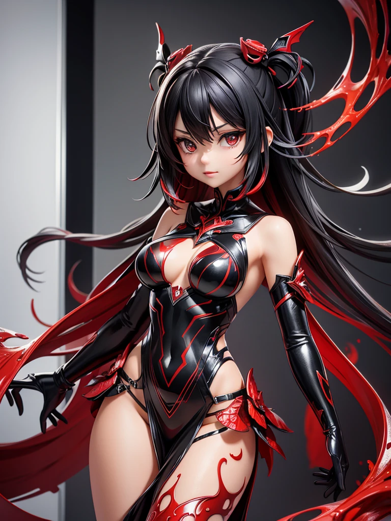 liquid fractal red black silver gold