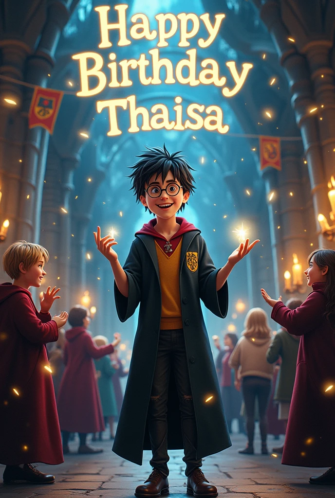 Harry Potter with the text HAPPY BIRTHDAY THAISA