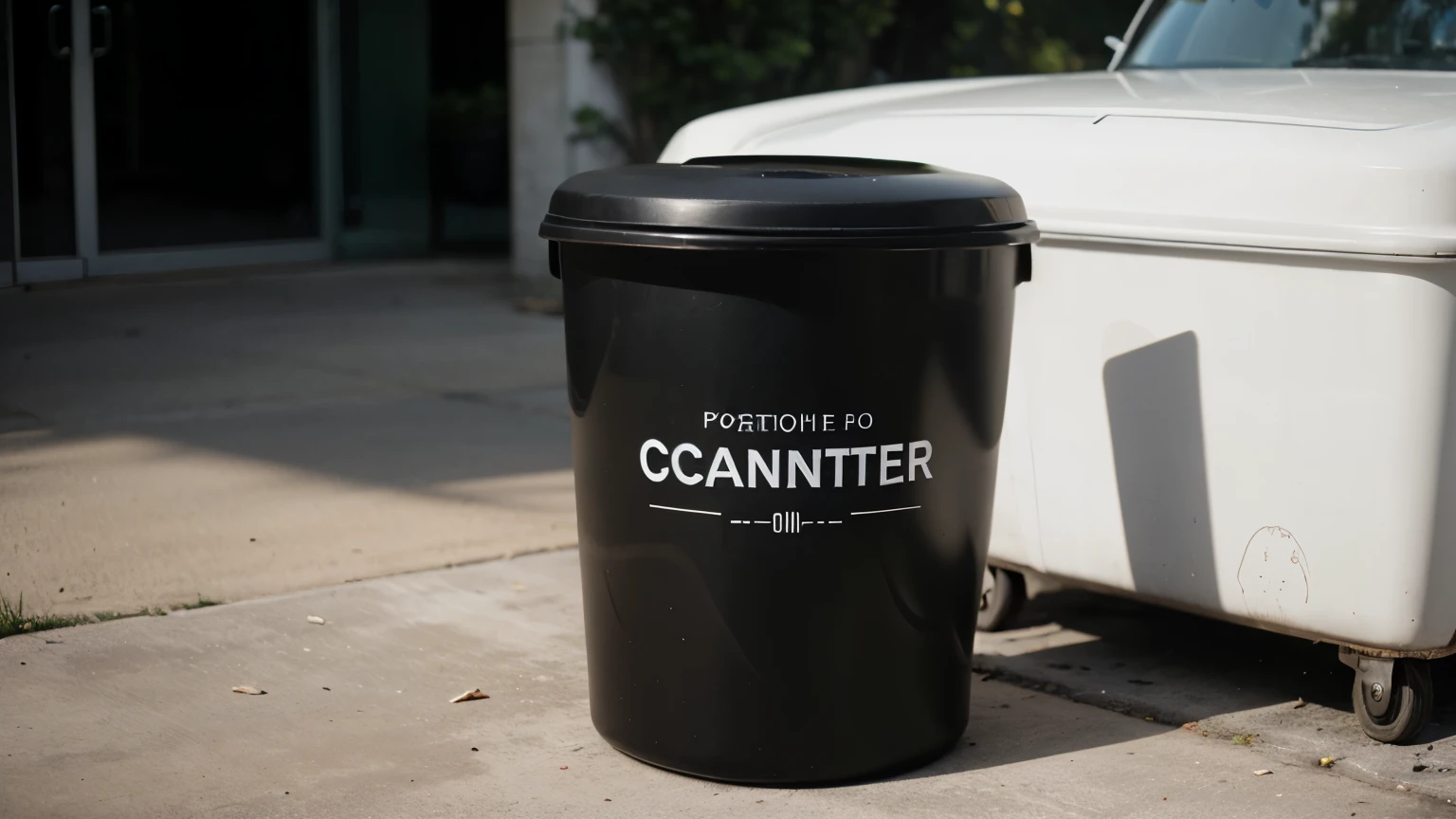 a trash can with a design and that says with the typography poetsen one, that says CaneCárt