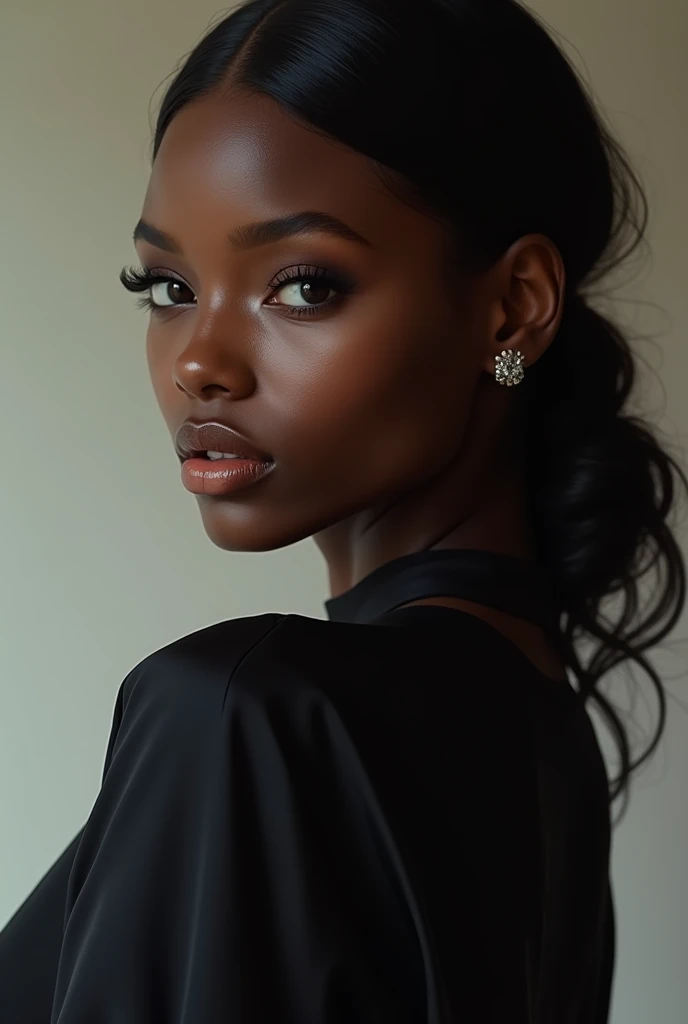 jeune femme noire en vetement sexy.