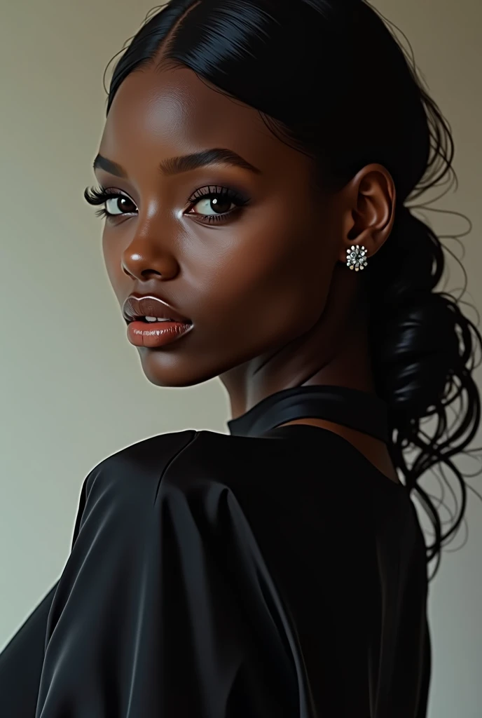 jeune femme noire en vetement sexy.