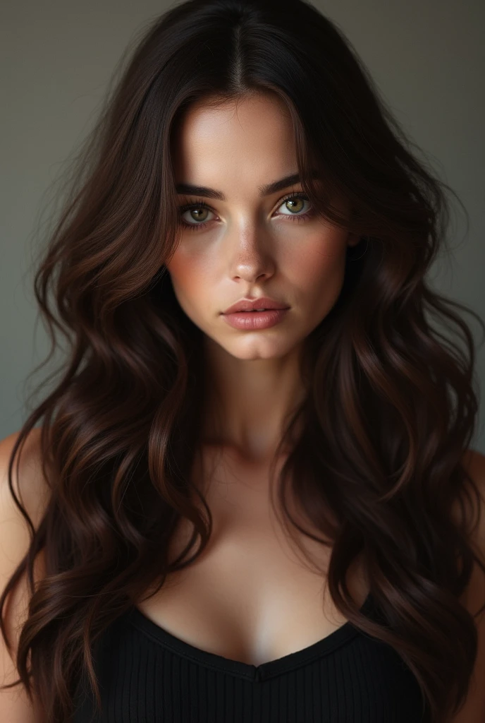 Brunette woman with long hair