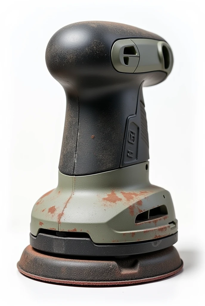 Battery-powered sander with signs of use, "imagem sem fundo"