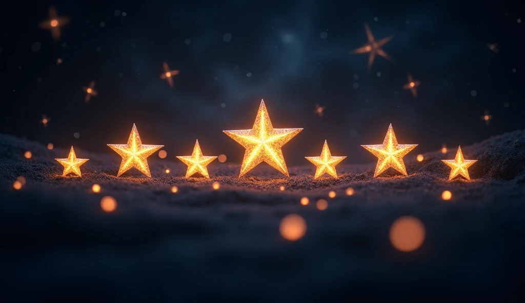 Five shiny stars that twinkle at night