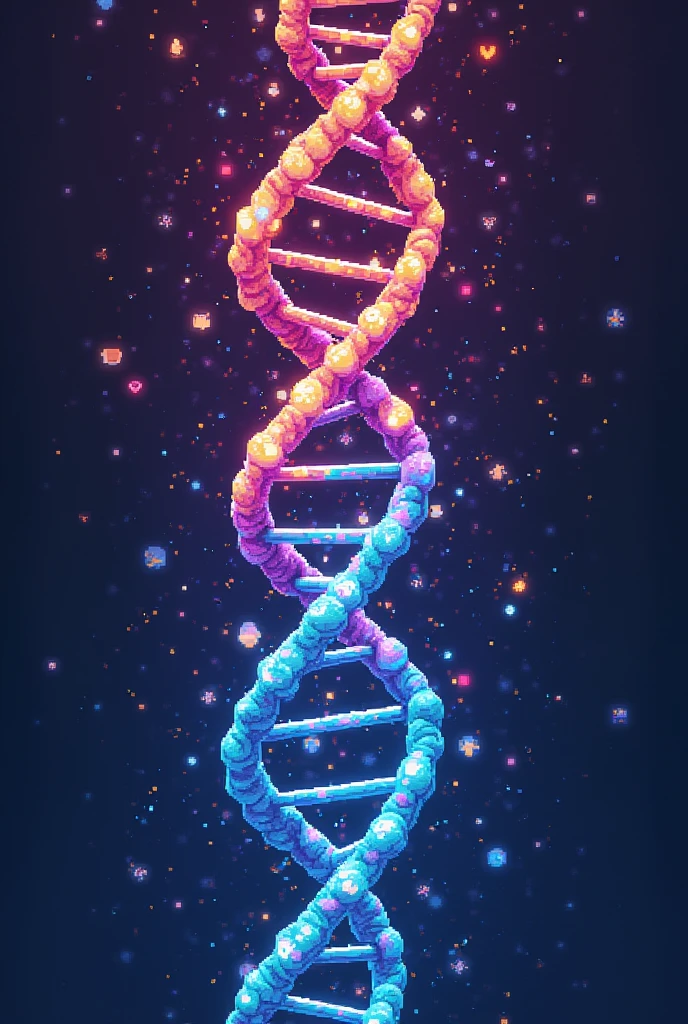 Create pixel template board cards with DNA and RNA theme. more beautiful