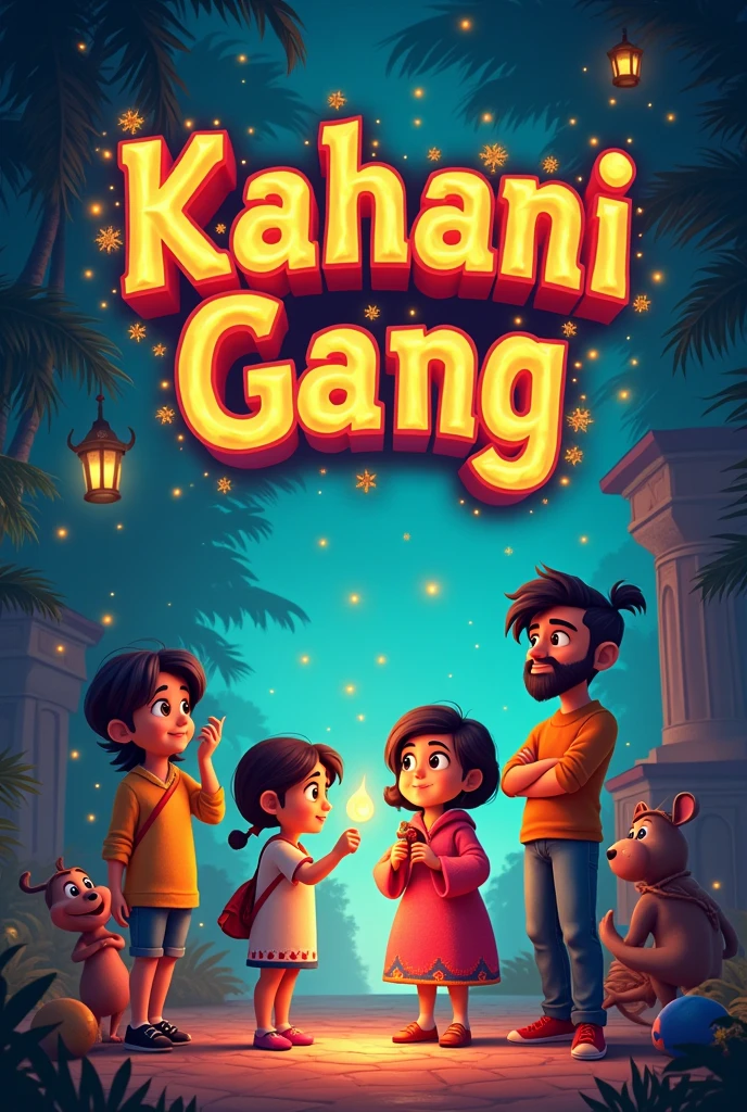 Creat an animated banner for my channel name is " kahani gang"