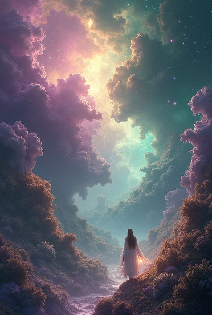 Lilac green and gold universe