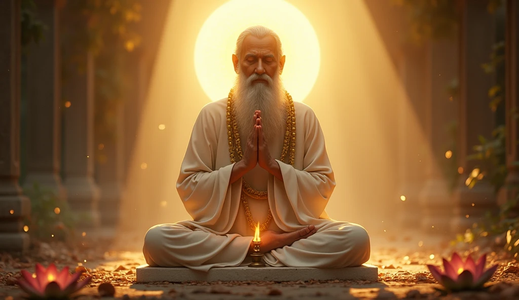 Visual Concept:**
- **Background:** A serene, spiritual setting, perhaps a temple or a rural landscape with soft, warm lighting to convey a peaceful atmosphere.
- **Central Figure:** An illustration or photograph of the saint, possibly in a meditative or blessing posture, with an aura or light glow around them to signify holiness.
- **Text Elements:** The title "संत" in bold, traditional Hindi calligraphy, placed prominently. You can use a subtle gradient or shadow effect to make the text pop. Include a smaller subtext like "history interesting story" or "अनोखी कहानी" below it.
- **Additional Details:** Incorporate symbolic elements like a lotus flower, prayer beads, or a subtle halo effect behind the saint to enhance the spiritual theme in hindi titali "
