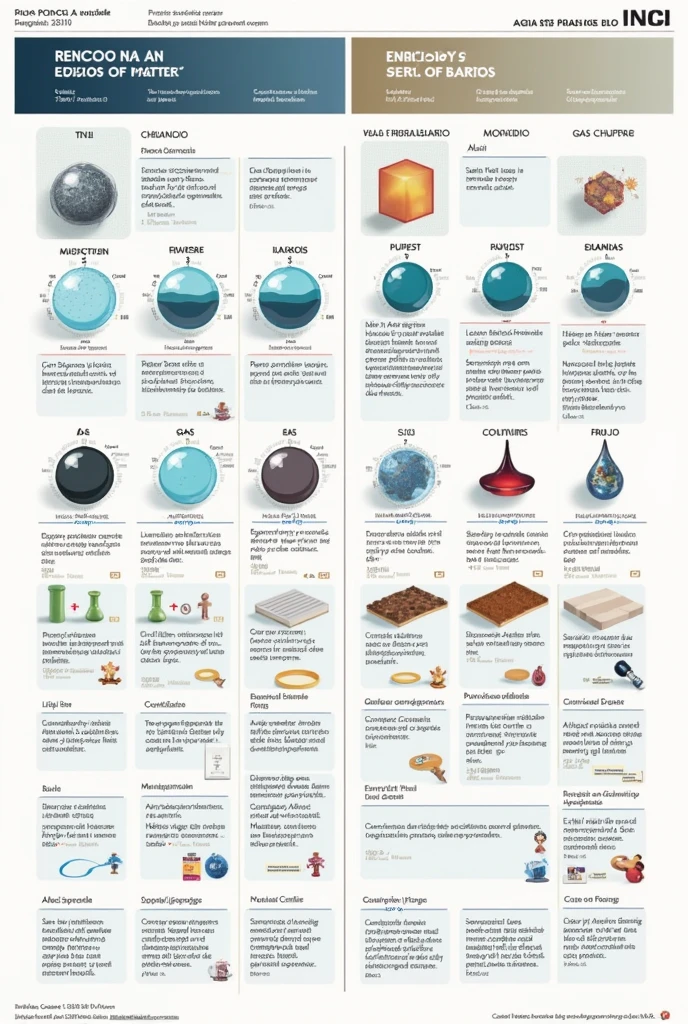 Make a poster of matter classifying its states (chemical, Physicist, extensive and intensive )with its masses, volumes and masses in spanish
