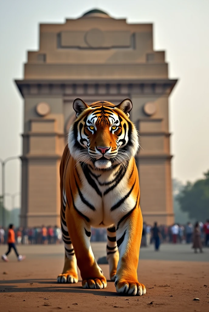 Tiger in front of India gate