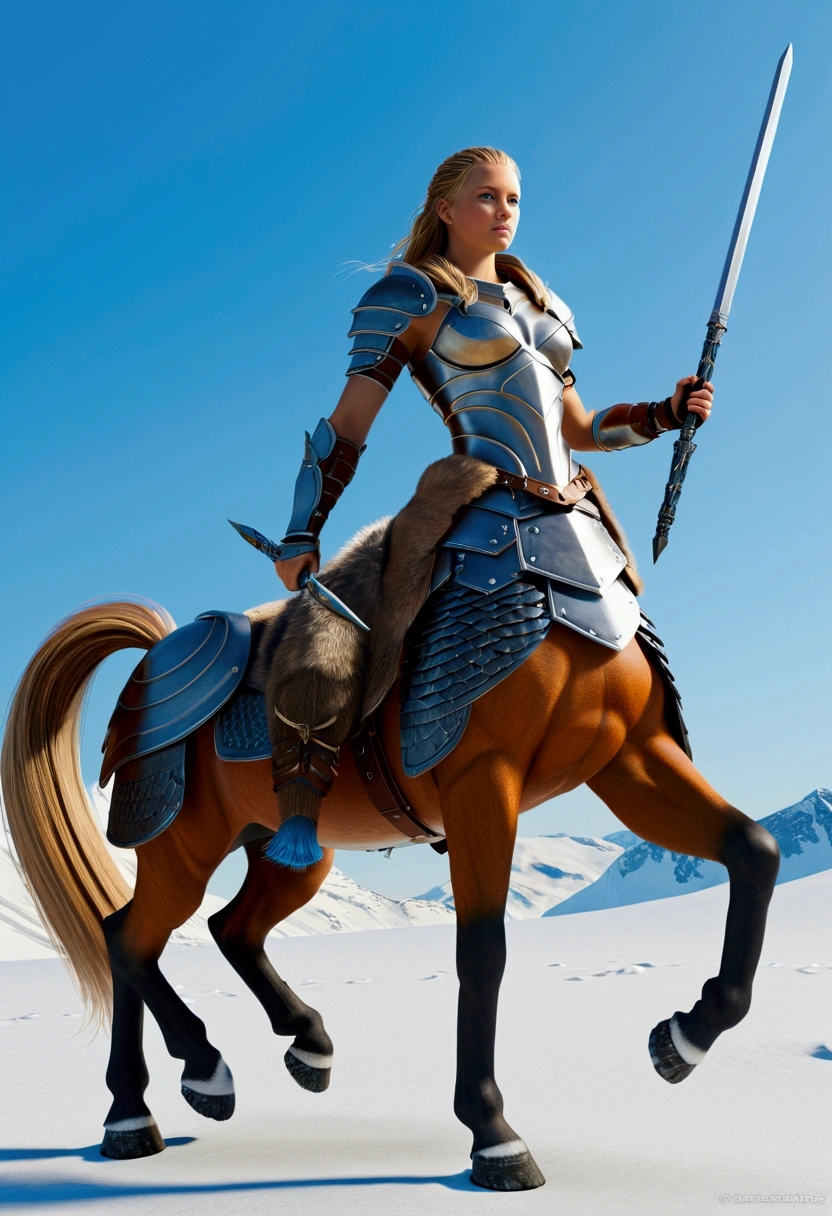 a Northern Europe Centaur, Centaur-type warrior, Armor, (best quality, masterpiece, photorealistic), very aesthetic, perfect composition, intricate details, ultra-detailed, vivid colors