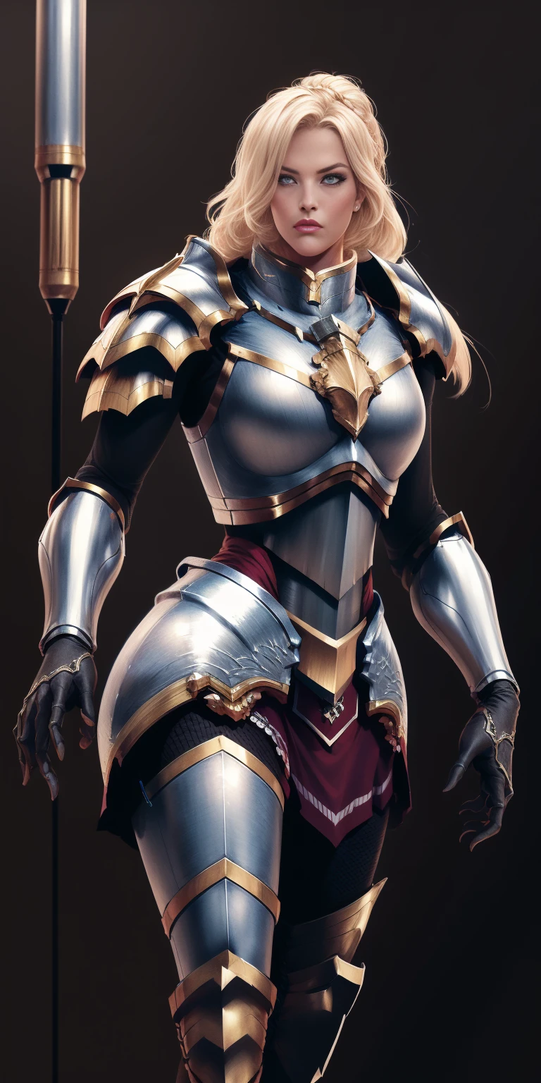 (black background) 1soloefemale, low angle, from below, paladin templar lady in white tabard, correct anatomy, epic fantasy digital art, tmasterpiece, 8k, high definition resolution, detailed drawing, superior quality, epic composition, female muscular body cover breastplate, muscular turned arms behind body