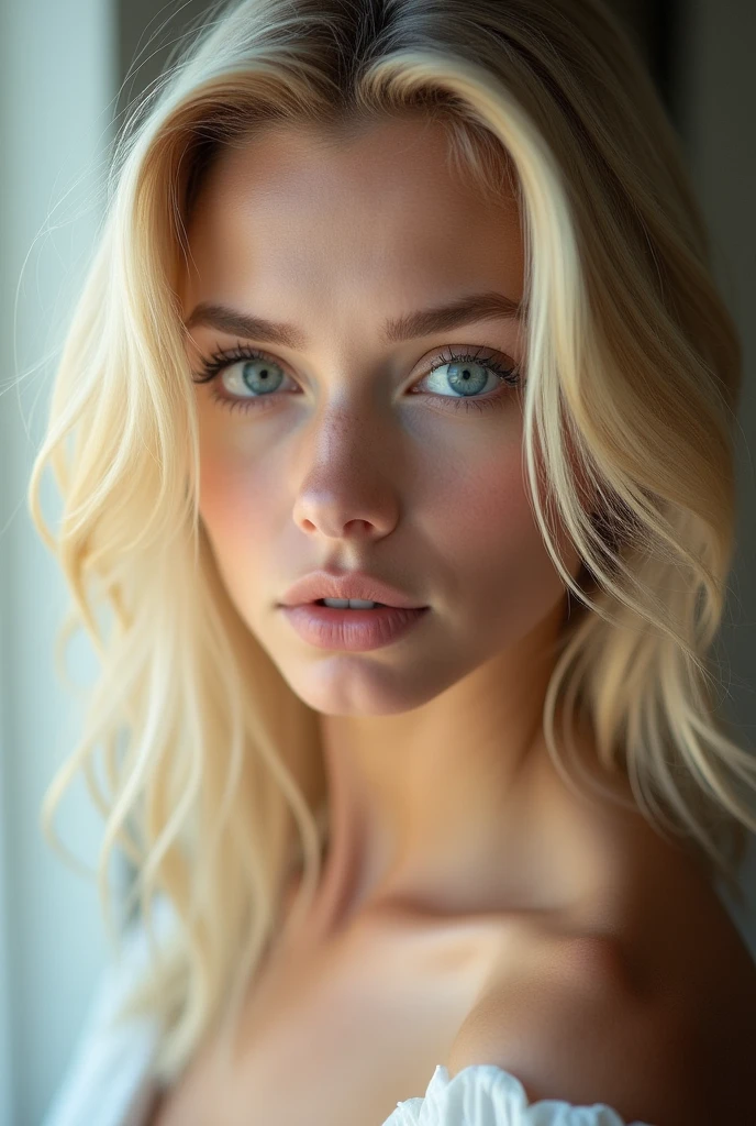 photo de portrait d'une blonde