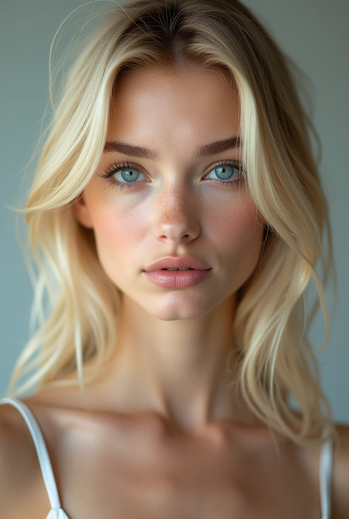 photo de portrait d'une blonde