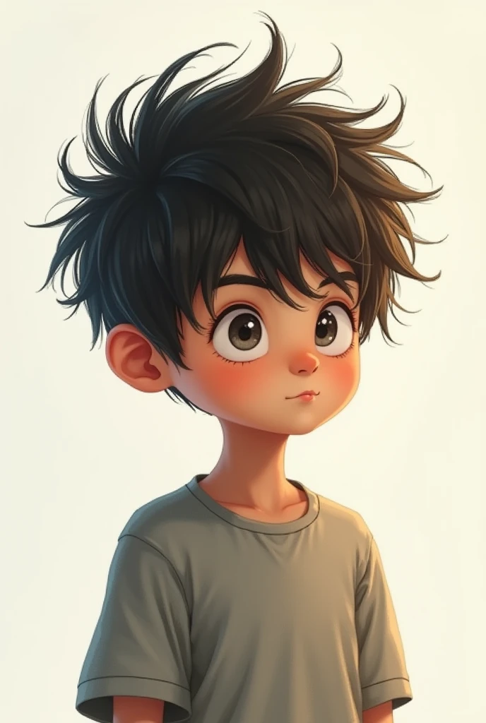 A boy who ware classes and with wolf cut hair style
don't show face