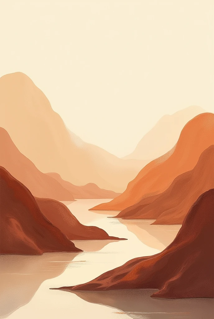 Create beautiful abstract art that evokes a sense of calm and nostalgia in the viewer., focusing on shades of brown, Unripe, orange, 4K, HD,